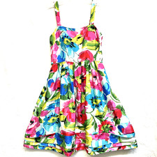 Eliza J Dress Womens Size 6 Multicolor Floral Fit Flare Summer Cocktail Party