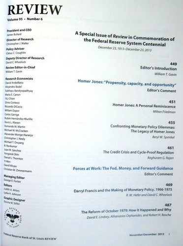 Federal Reserve Bank of St Louis Review Centennial Issue history The Fed banking - Picture 3 of 4