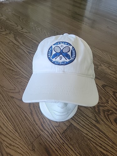 Vintage Ralph Lauren Polo White Tennis Cap W/ Leather Strap.