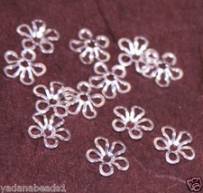 50 pcs of Silver plated Brass flower bead cap 9mm