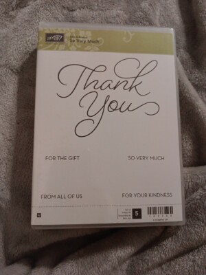 Stampin Up! SO VERY MUCH 5 Rubber Stamps 2017 Sale-a-Bration #143343 Thank You