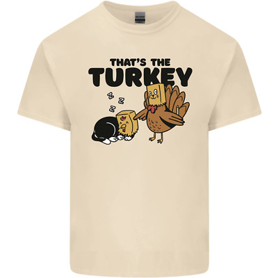 T-Shirt Thanks Giving Weihnachten Truthahn Katze Herren Baumwolle Top