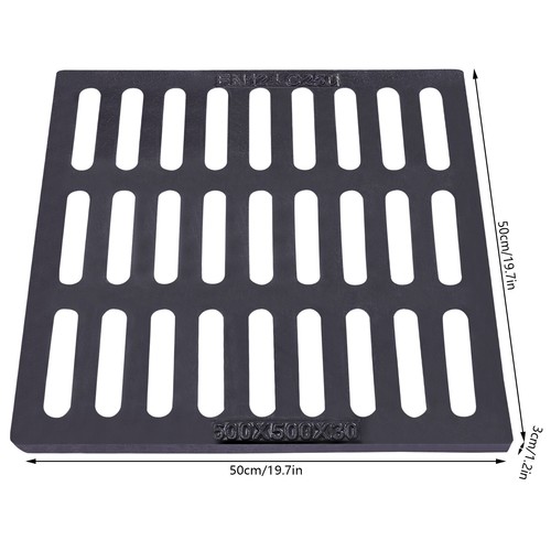 Outdoor Drain Cover, 19.7*19.7" Cast Iron Drain Sewer Grate for Catch Basin USA - Picture 8 of 12