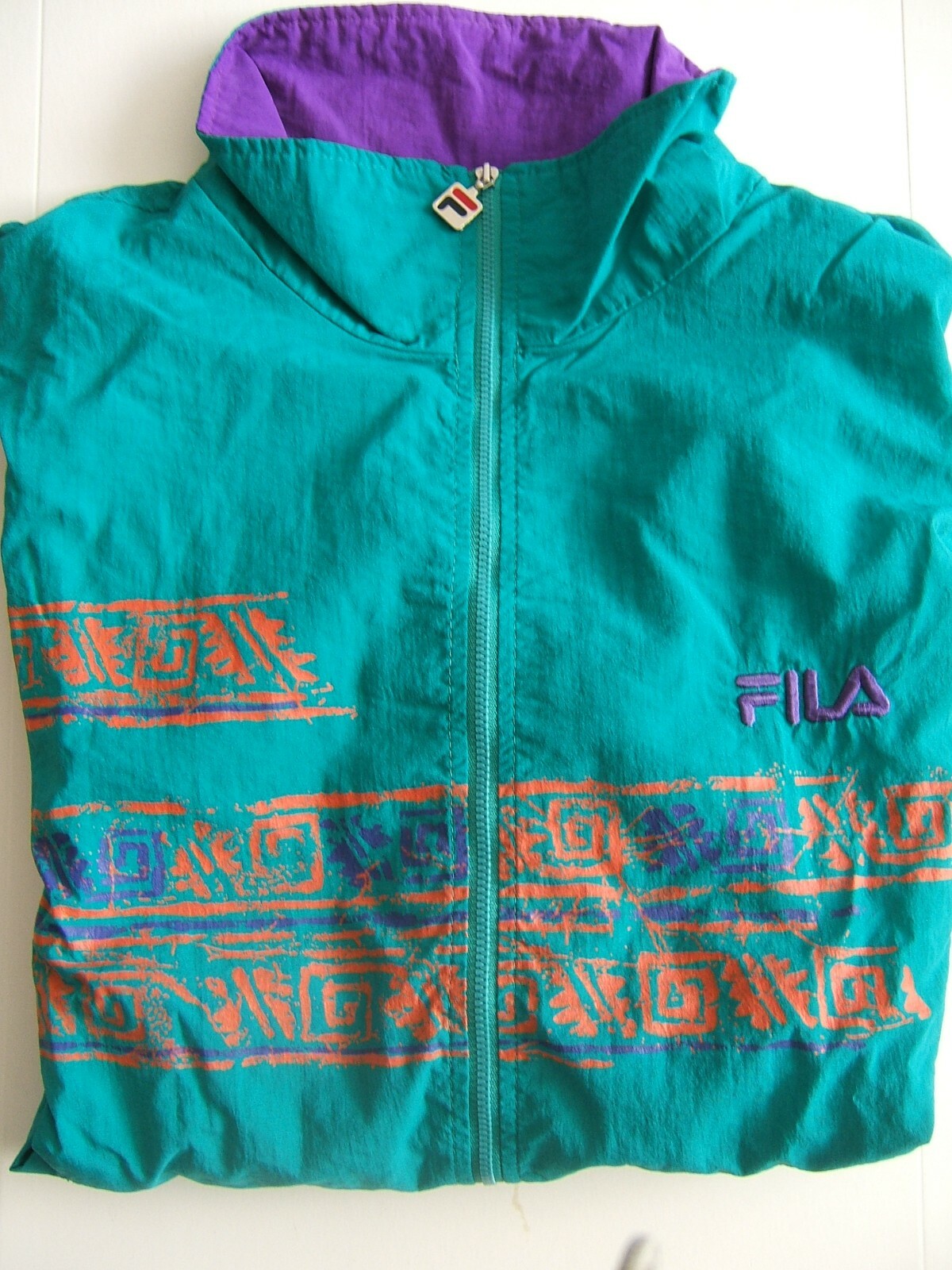 RARA GIACCA WARMUP TENNIS VINTAGE ANNI 80 90 FILA HIP HOP PISTA UOMO TAGLIA 40 NUOVA SENZA ETICHETTE