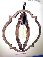 Rustic Farmhouse Pendant Light Fixture Wood Chandelier Kitchen Small Hanging