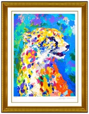 LeRoy Neiman Cheetah Portrait Large Color Serigraph Hand SIgned Big Cat Artwork