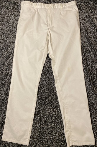 Para Hombre Calvin Klein Recto Regular Slim Fit Pantalones de Algodón  Blanco 36x34 para hombre | eBay