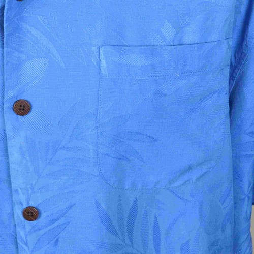 Tommy Bahama Mens Shirt 1XB Blue Floral Short Sleeved Pockets 100% Silk - 第 4/12 張圖片