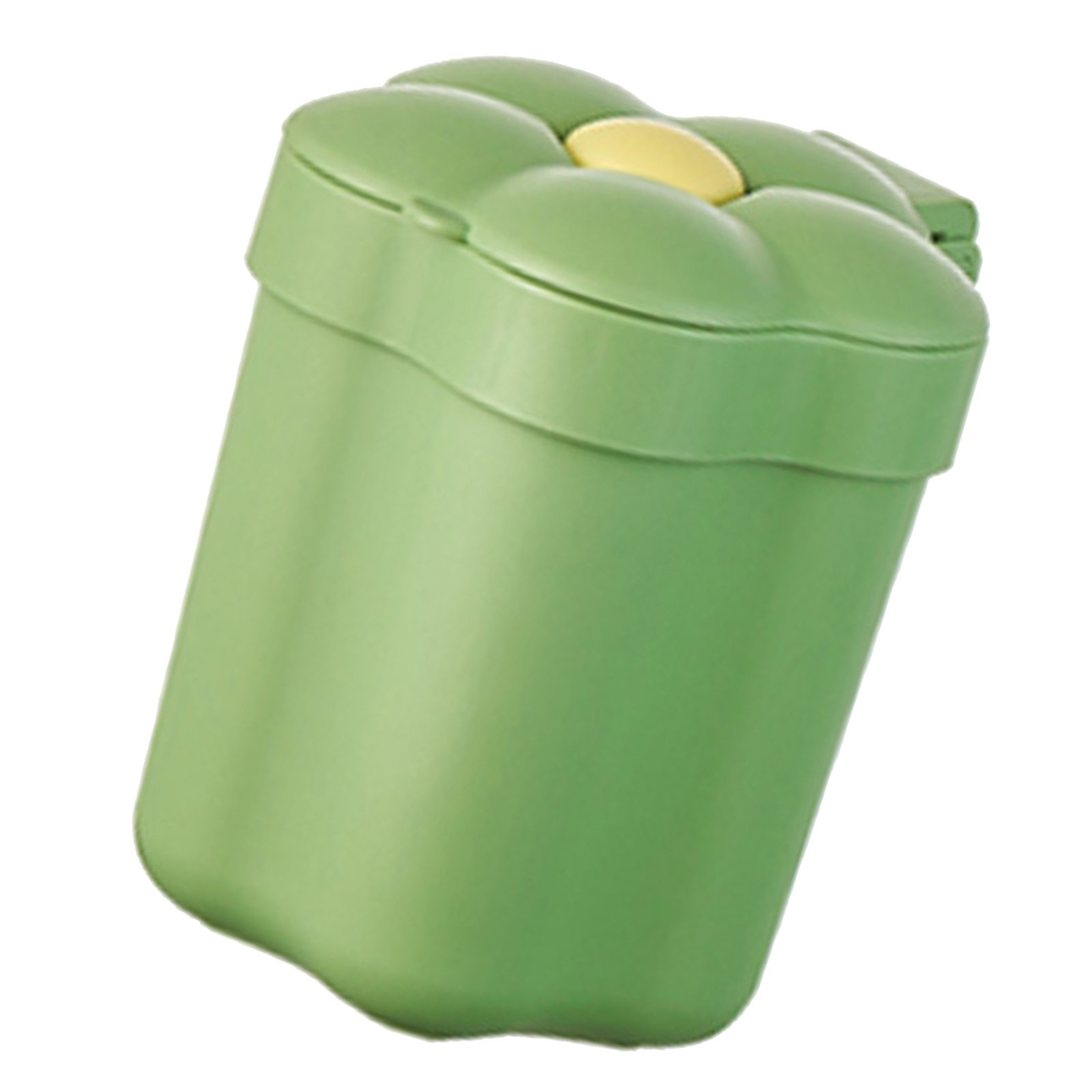 Desktop Trash Bin With Lid Flower Shape Small Garbage Can Large Opening Stora;;