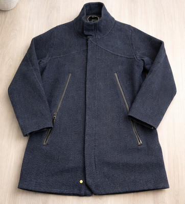 AETHER Jacket Men s Size 2 Large Navy Herringbone Field Coat Navy Technical Zip