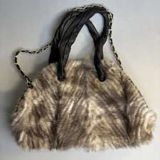 Paolo Masi Fur Shoulder Bag Multicolor Brown Genuine Leather Women Bag Italy