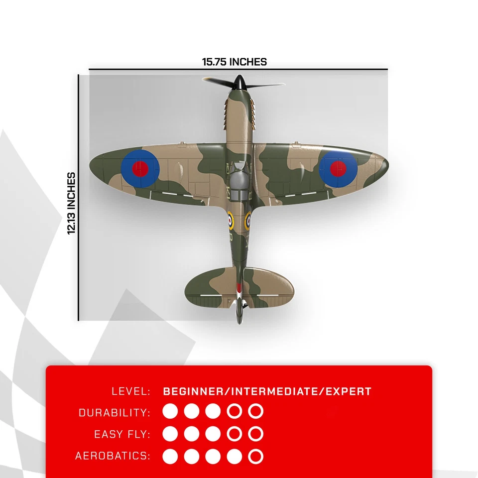 4-CH Spitfire One Key Remote Control Airplane with Xpilot Stabilizer (Open Box) - Image 3 of 4