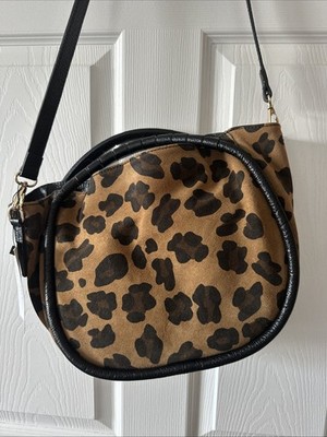 NEW Chevalier Firenze Real Italian Soft Leather Crossbody Handbag In Leopard
