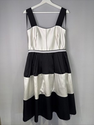 Wunderschönes Roksanda Ilincic, schwarz-weiß, gefüttert, Party/Cocktailkleid. UK 10