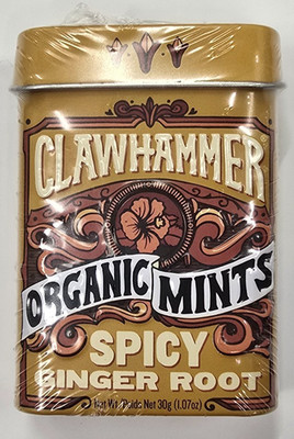 Clawhammer Spicy Ginger Mints (12) Pack Candy & Nostalgic Tins Free Shipping