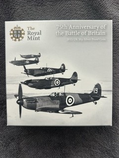 THE ROYAL MINT 2015 75th ANNIVERSARY BATTLE OF BRITAIN SILVER PROOF 50p COIN