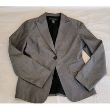 Banana Republic One Button Gray Blazer Jacket Women's Sz 6 Preppy Spring Summer