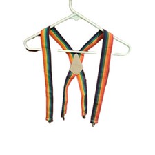 Vintage Rainbow Suspenders Youth Or Ladies    