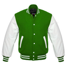 Lettermen Baseball College Varsity Jacket Men's Cowhide Real Leather Sleeves