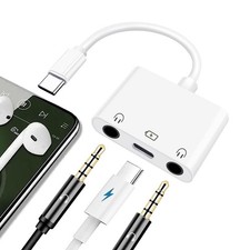 USB C to Dual 3.5mm Headphone Jack Adapter USB C to 3.5mm Audio Adapter 3 in ...