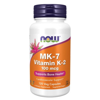 NOW Foods MK-7 Vitamin K2 100mcg 120 Veg Capsules Non GMO Supplement