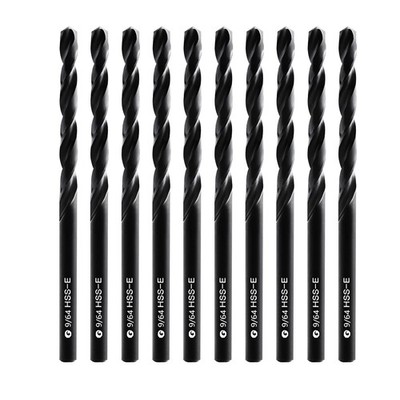 10 PCS 9/64 Inch HSS M35 Cobalt Twist Drill Bits High Speed Steel Hard