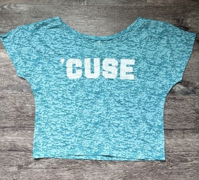 Colosseum women s XL Syracuse University Aqua Fitted Syracuse Orange Crop Top
