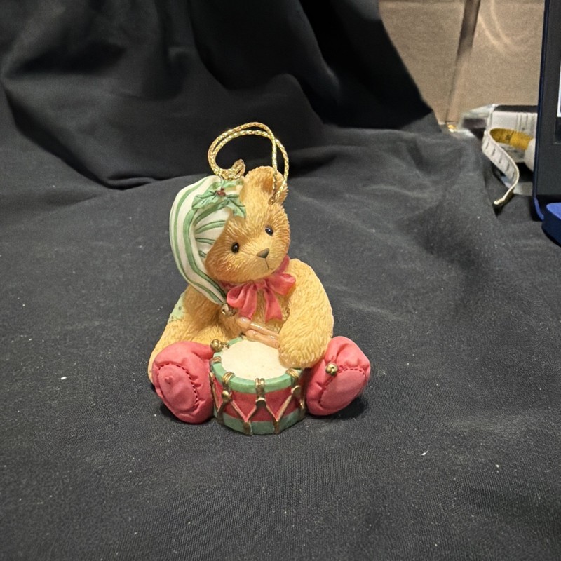Enesco Cherished Teddies Bear Ornament-Drummer Boy 1999 Pre-Owned