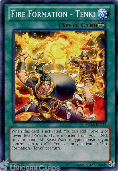 CBLZ-EN059 Fire Formation - Tenki Common UNL Edition Mint Yu-Gi-Oh! Card