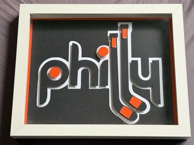 Picture Frame with Custom Philadelphia Flyers Hockey ''Philly'' Artwork