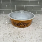Vintage PYREX Ovenware Old Orchard Big Bertha #664 4QT 4L Casserole Dish w/ Lid