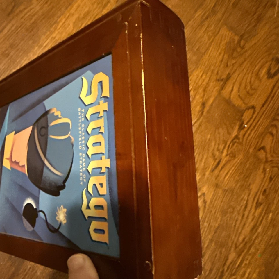 Vintage Game Collection Stratego Wooden Box Bookshelf Board Game Complete - Image 4 of 4