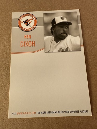 Ken Dixon Baltimore Orioles Team ausgestellt Postkarte Größe Foto - Bild 2 von 2