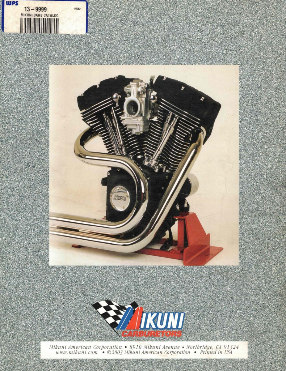 Mikuni Carburetor Parts Catalog/Manual VM/RS/TM/TMX/TMS/HS/HSR