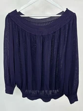 SoCa St John Off the Shoulder Knit Dolman Classic Stretch Sz L Purple Women Top