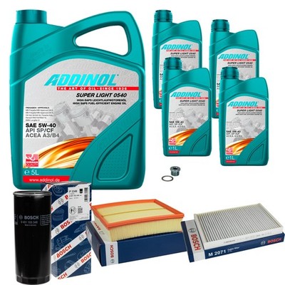 BOSCH Inspektionspaket 9L ADDINOL SUPER LIGHT 5W-40 für Audi A6 Avant 4B C5 S6