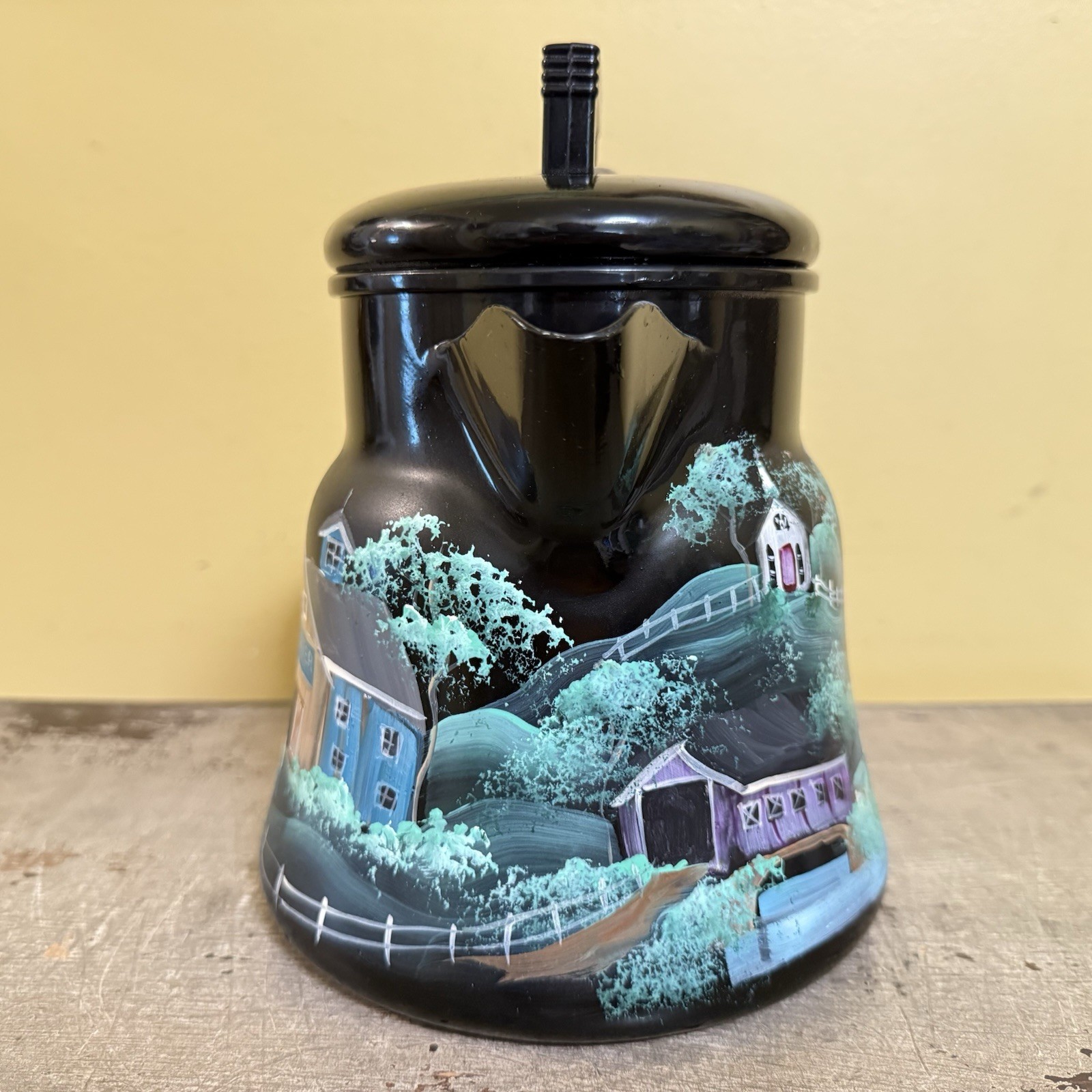 Vintage Wear Ever Hand Painted Aluminum Percolator Coffee Pot Country Apples