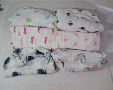 Lot Of 6 Aden Anais Baby Cotton Muslin Swaddle Blankets