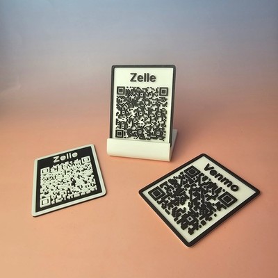 QR Code Stand 3D Printed  | Venmo, Zelle Payment Display