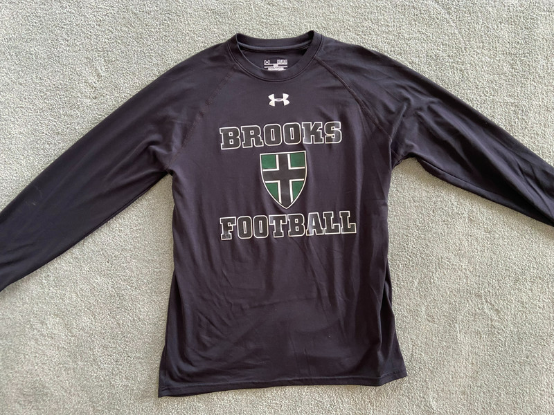 Underarmour Brooks Football Black Long Sleeve Performance Men Med Loose HeatGear