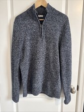 SONOMA Goods for Life Men's Blue Speckled Quarter Zip Sweater Size M