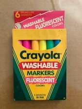 Crayola Washable Fluorescent Broad Line Markers 6 Pack Multicolor classic 1990