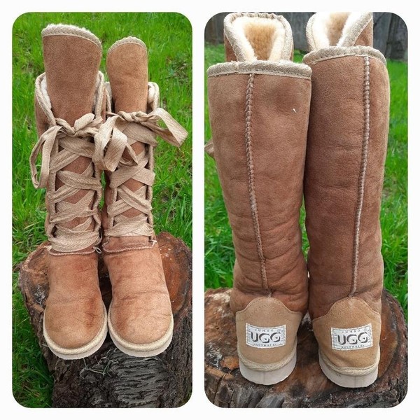 Women UGG Boots Brown Suede 39 #O07A