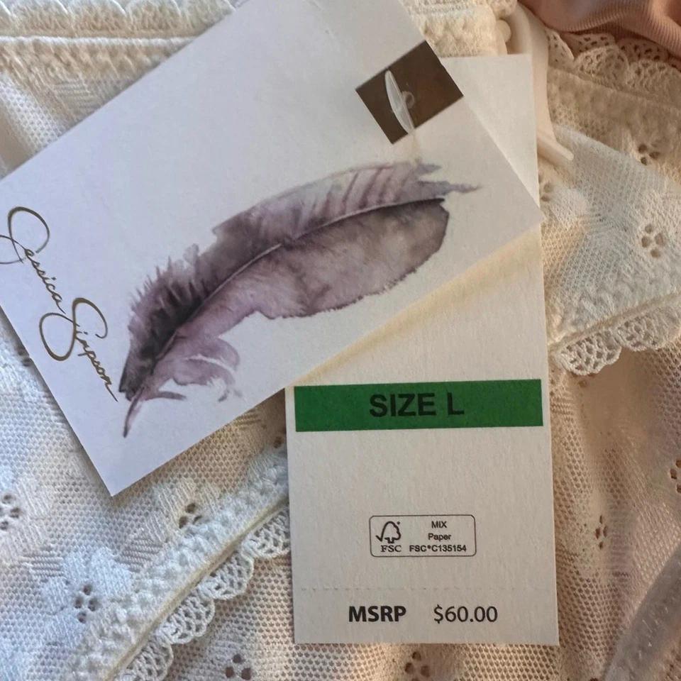 Paquete de 4 bragas grandes para mujer Jessica Simpson con ribete de encaje ultra coquetas nuevas con etiquetas Foto 3 de 4