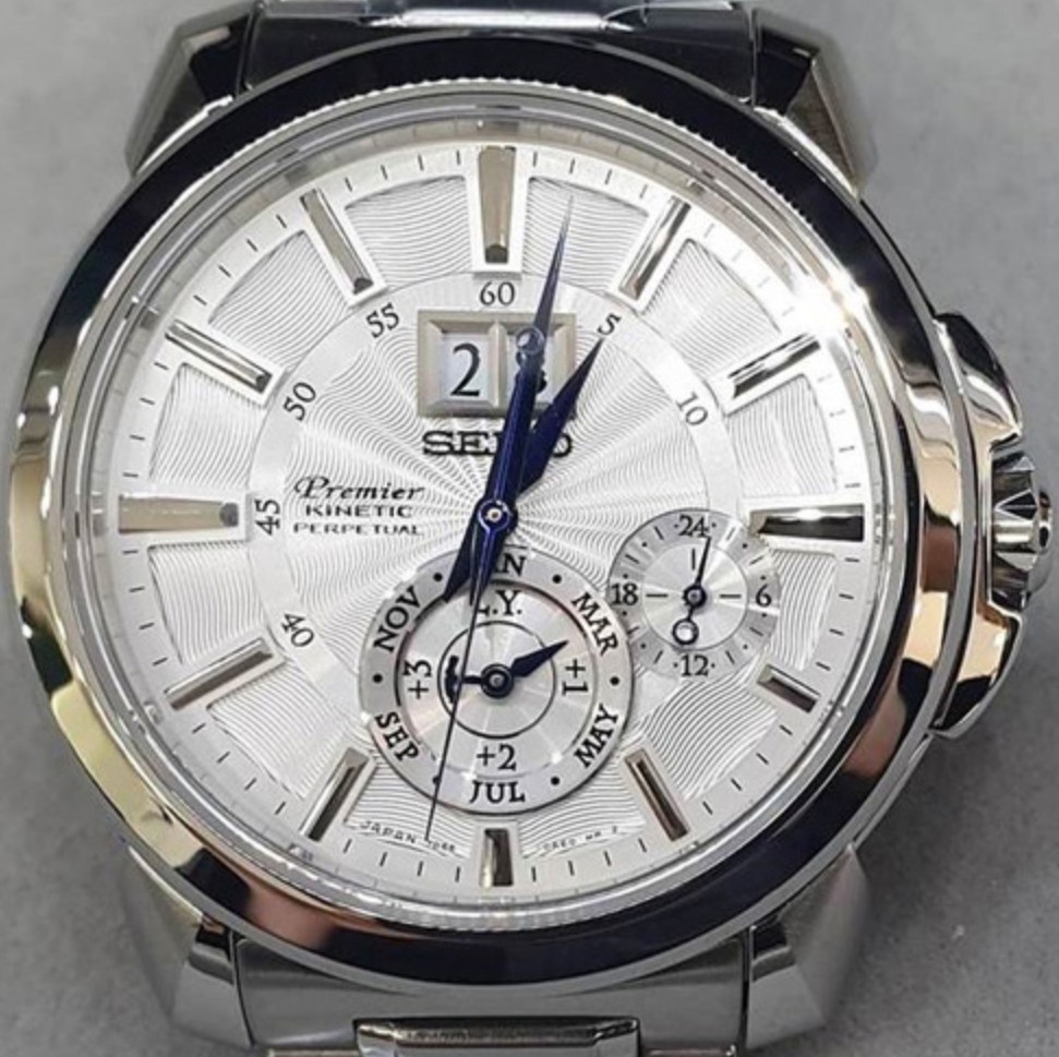 Seiko Premier SNP159J1 Kinetic Auto Relay Perpetual Calendar Steel