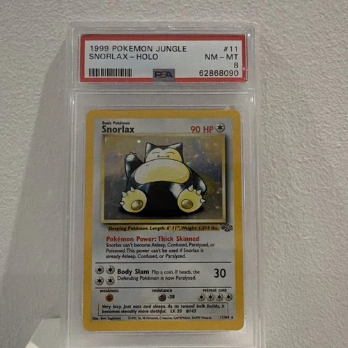 PSA 8 SNORLAX HOLO 11/64 1999 Jungle Set - More Recent Cert