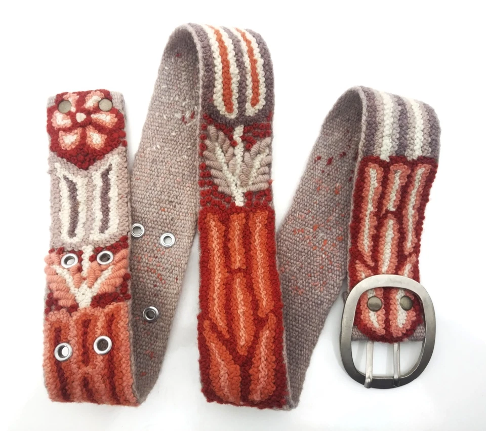 Cinturón hecho a mano peruano, cinturón de lana tejido, artesanía peruana Foto 3 de 4