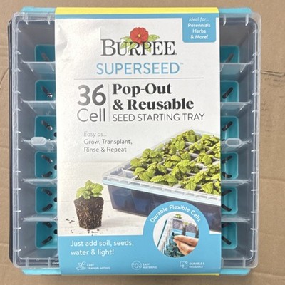 Burpee Reusable 36 Cell Pop-Out Seed Starting Tray Set for Herbs & Flowers