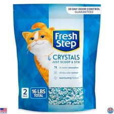 Scented Premium Cat Litter Crystals, 8 lbs, Pack of 2, Odor Control