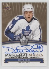 2017 Upper Deck Toronto Maple Leafs Centennial Leaf Marks Dave Reid Auto 5km